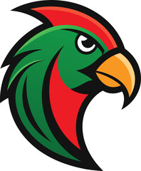 Sleek Feathered Parrot Mascot Vector Illustration Perfect for Unique Logos
