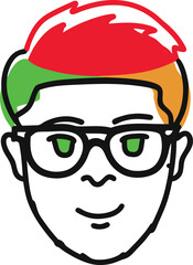 Sleek Minimalist Face Mascot Vector Design for Logos
