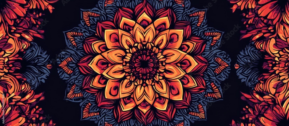 Poster intricate mandala pattern design for creative projects