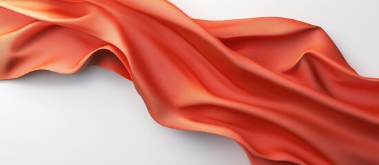 Vibrant flag with prominent folds positioned in the top left corner on a white background ideal for celebration themes 3D illustration