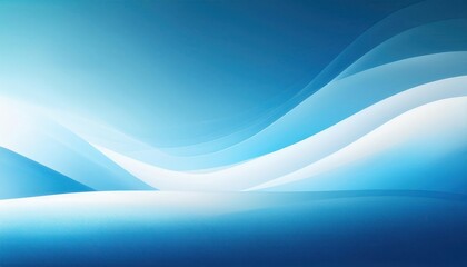 Fototapeta premium Serene Horizon. Minimalist Gradient of Soft Blue and White Waves Blending into a Tranquil Sky, Calmness and Infinite Space