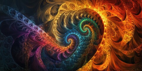 Colorful fractal background created with digital tools Ideal for use in wallpaper album covers posters and booklets A visually stunning abstract design for creative projects