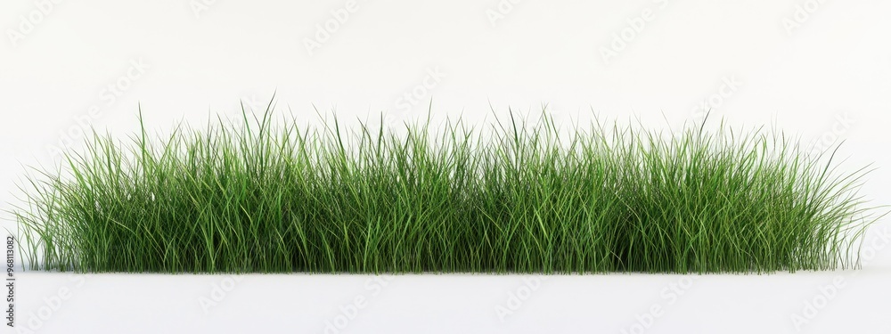 Poster isolated grass on a white background 3d rendering illustration