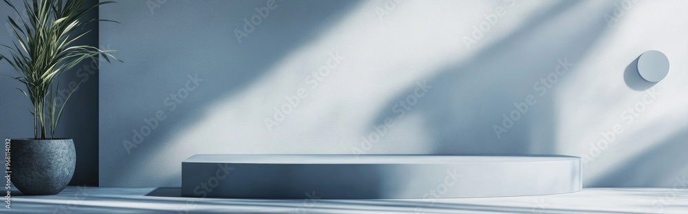 Poster Geometric shape podium mock up for product design 3D rendering 3D illustration