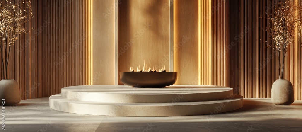 Aufkleber luxury 3d rendering of a podium setup