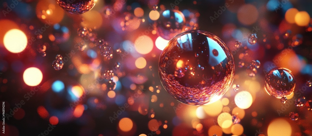 Aufkleber stunning backdrop featuring beads particles and simulations in a 3d rendered illustration
