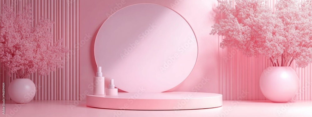 Leinwandbilder abstract 3d illustration of a studio display scene featuring a render platform geometric podium for 