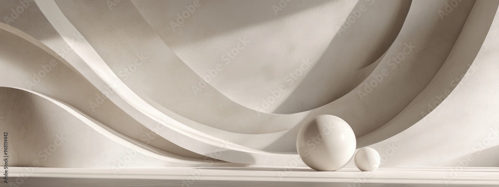 Aufkleber elegant minimalistic geometric background 3d illustration and rendering
