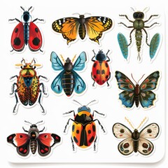 A sticker sheet with a focus on insects and bugs
