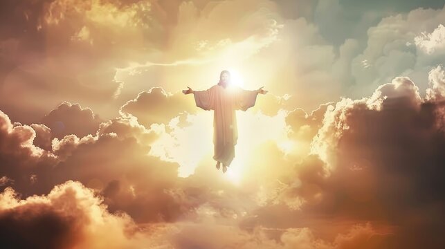 Jesus the lord praying on the Heaven