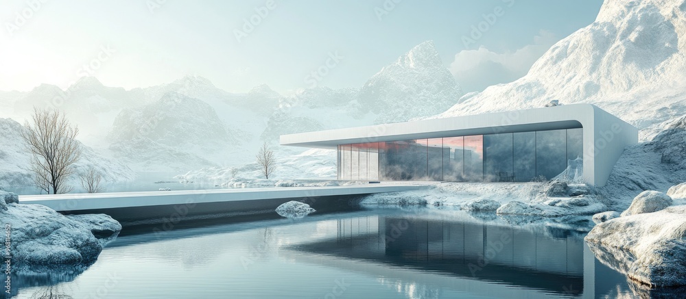 Poster Minimalist Surreal Architectural 3D Rendering