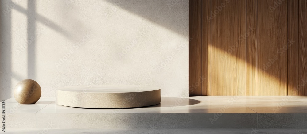 Poster product presentation podium mock up 3d render 3d illustration