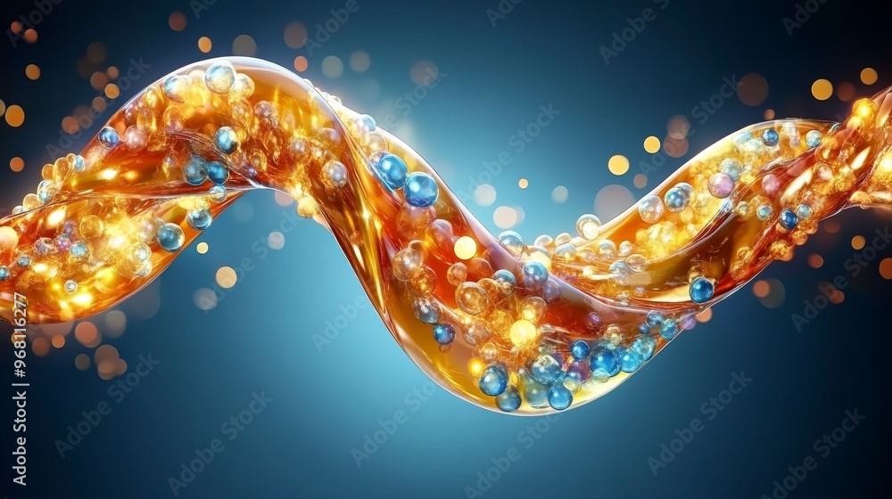 Poster a vibrant wave of colors and lights flows gracefully, creating a mesmerizing abstract design full of