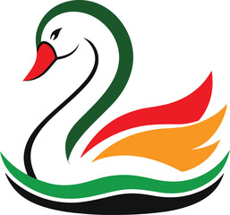 Refined Swan Single Line Logo Vector Illustration for Mascot

