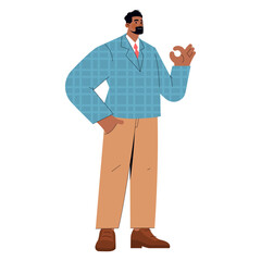 Diversity Businessman. Flat Vector Illustration