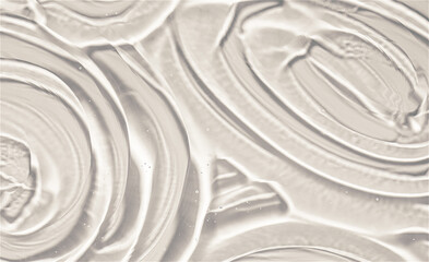 Cream gel gray blue transparent cosmetic sample texture with bubbles isolated on white background