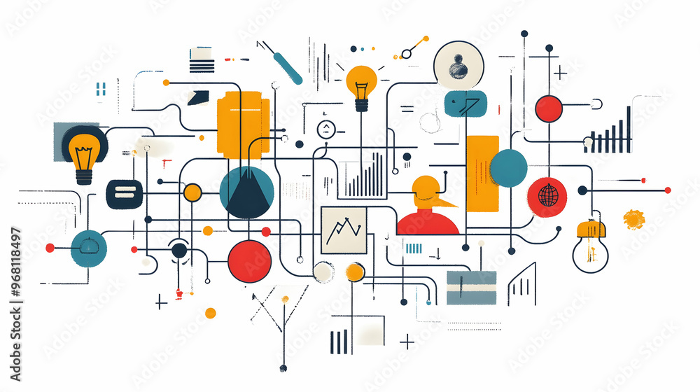 Poster chaotic business process with a complex decision tree