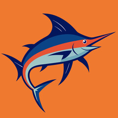 Naklejka premium Vector design marlin fish