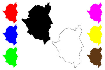 Kairouan Governorate (Governorates of Tunisia, Republic of Tunisia) map vector illustration, scribble sketch Kairouan map