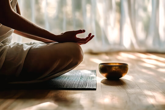 Femme en position assise de yoga