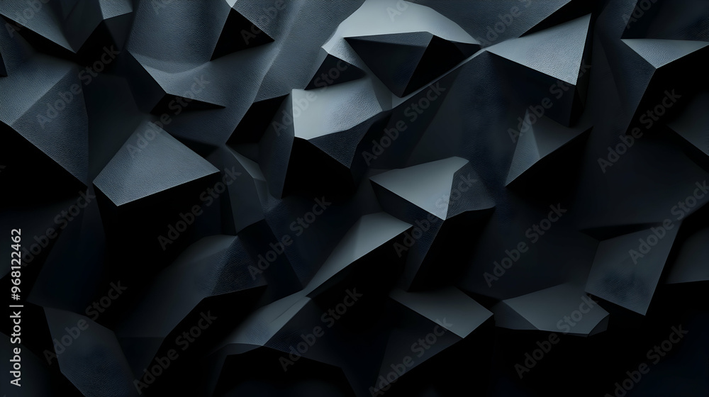 Poster dark 3d abstract background with geometric depth
