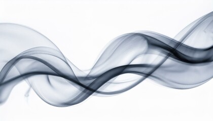 Fototapeta premium An abstract smoke wave, sharp at the center and diffusing toward the edges, isolated on a wh