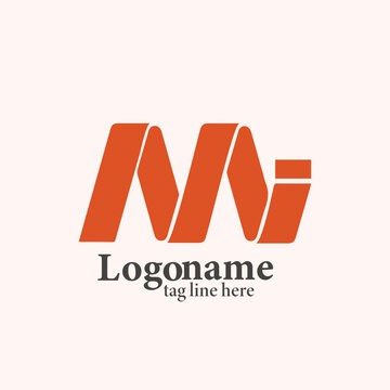 Letter MI vector logo design