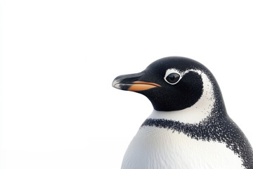 Naklejka premium Close up of penguin head isolated on white background