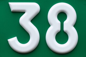Zahl 38 Nummer Ziffer für Geburtstag oder Jubiläum
