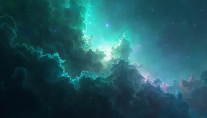 Obraz premium celestial nebula with prismatic light effects and abstract textures