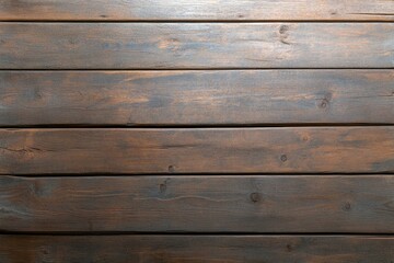 Fototapeta premium A close-up image of rustic wooden planks with a natural brown finish, perfect for creating a warm and inviting feel in your design projects. The texture is smooth and consistent, providing a versatile