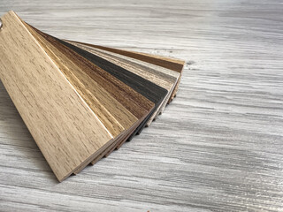 closeup wood texture for flooring, samples of laminate