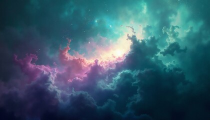Obraz premium Abstract nebula with unexpected vibrant color layers