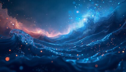 vibrant abstract design with shimmering silver and swirling motions