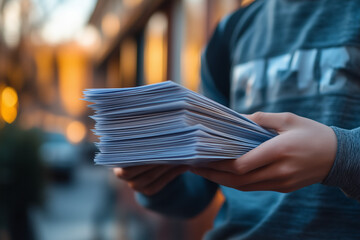 A student flipping through a stack of index cards, memorizing key terms for an upcoming exam.