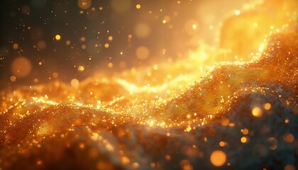 exciting abstract New Year design with glowing orbs and vibrant gold