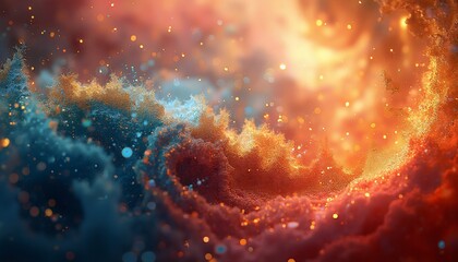 Obraz premium colorful New Year background with swirling motions and glossy highlights