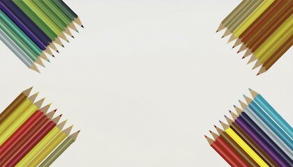 Fototapeta premium colored pencils white backgraund
