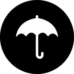 Umbrella, Insurance Line Icon. Editable Stroke flat black vector isolated on transparent background. Pixel Perfect. Protection parasol symbol. For Mobile and Web. Insurance Act Solid