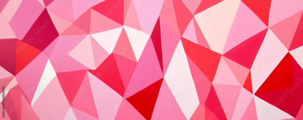Poster pink and red geometric abstract pattern