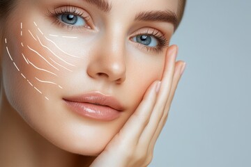 Wrinkles Care Plan highlighted in a sleek minimalist diagram, focusing on optimized treatment strategies for wrinkle reduction and skin rejuvenation