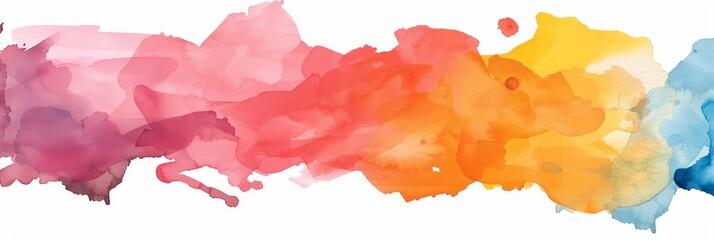 Obraz premium A vibrant watercolor painting with a gradient of colors from pink to blue, symbolizing creativity, growth, and the spectrum of emotions. Perfect for adding a touch of art and color to any design proje