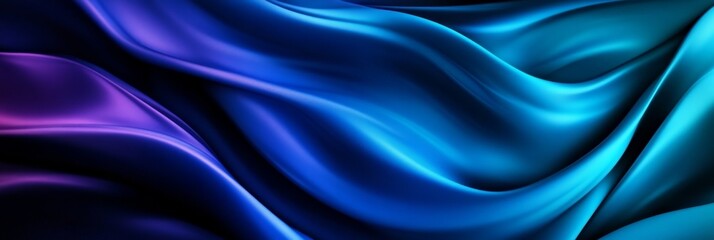 Fototapeta premium Abstract wave background with shades of blue and purple. The flowing curves and soft transitions symbolize movement, fluidity, and the endless possibilities of creativity.