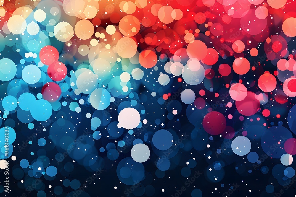 Aufkleber vibrant bokeh background with colorful circles and sparkles
