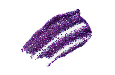 Fototapeta premium Vine purple cherry shimmering glitter lip gloss smudge texture on white background