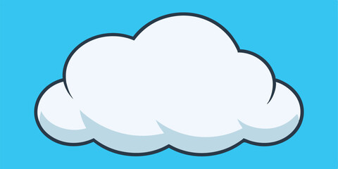  A simple, cartoon-style white cloud illustration, perfect for adding a touch of whimsy to your designs. This cloud is ideal for kids' projects, weather graphics.