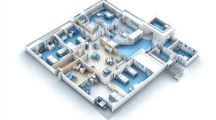 Top View of a Modern Hospital Ward