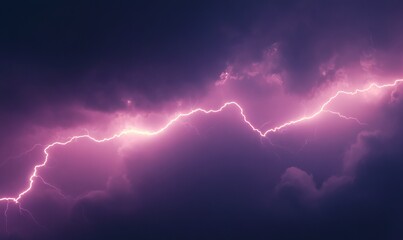 Vibrant Lightning Strikes Illuminate a Stormy Sky During a Summer Thunderstorm at Dusk