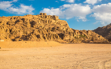 View of desert mountain landscape