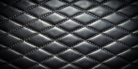 Diamond Patterned Black Leather Upholstery, leather, texture, upholstery